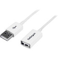 StarTech.com 3m White USB 2.0 Extension Cable A to A - M/F - 9.84 ft USB Data Transfer Cable for Peripheral Device - First End: 1 x 4-pin USB 2.0 Type A - Male - Second End: 1 x 4-pin USB 2.0 Type A - Female - 480 Mbit/s - Extension Cable - Shield...