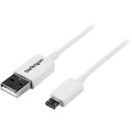StarTech.com 2m White Micro USB Cable - A to Micro B - 6.56 ft USB/USB Micro-B Data Transfer Cable for Cellular Phone, Camera, Hard Drive, Tablet PC - First End: 1 x 4-pin USB 2.0 Type A - Male - Second End: 1 x 5-pin Micro USB 2.0 Type B - Male -...