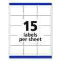 Permanent Id Labels W/ Sure Feed Technology, Inkjet/laser Printers, 2 X 2.63, White, 15/sheet, 15 Sheets/pack