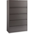 Lorell Fortress Series Lateral File w/Roll-out Posting Shelf - 42" Width x 18.6" Depth x 67.6" Height - 1 x Shelf(ves) - 5 x Drawer(s) for File - Letter, Legal, A4 - Lateral - Magnetic Label Holder, Ball Bearing Slide, Ball-bearing Suspension, Adj...