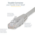 StarTech.com 25ft Gray Cat6 UTP Patch Cable ETL Verified - 25 ft Category 6 Network Cable for Network Device, VoIP Device, Security Device, Workstation, Wall Outlet, Hub, Distribution Panel - First End: 1 x RJ-45 Network - Male - Second End: 1 x R...