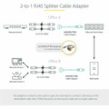 StarTech.com 2-to-1 RJ45 Splitter Cable Adapter - Network splitter - RJ-45 (M) - RJ-45 (F) - 1.08 ft RJ-45 Network Cable for Hub, Switch, Patch Panel, Network Device, Wall Outlet - First End: 1 x RJ-45 Network - Male - Second End: 2 x RJ-45 Networ...