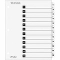 Cardinal&reg; OneStep Numbered Index System - 12 x Divider(s) - Printed Tab(s) - Digit - 1-12 - 12 Tab(s)/Set - 9" Divider Width x 11" Divider Length - Letter - 8.50" Width x 11" Length - 3 Hole Punched - White Divider - White Mylar Tab(s) - Reinf...
