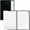 Brownline Pre-Vu Weekly Planner, Transparent Section, English, Black (CB920.BLK) - Weekly - 12 Month - January 2026 to December 2026 - 7:00 AM to 6:00 PM - Hourly - 6 3/4" x 8 1/2" Sheet Size - Twin Wire - Black - Paper - Soft Cover, Flexible Cove...