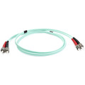 StarTech.com 10Gb Aqua Fiber Patch Cable-ST Multi-Mode (M)-ST Multi-Mode (M)-1 m-Fiber Optic - 3.28 ft Fiber Optic Network Cable for Switch, Hub, Router, Network Device - First End: 2 x ST Network - Male, Network - Male - Second End: 2 x ST Networ...