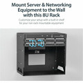 StarTech.com Wall-Mount Server Rack with Built-in Shelf - Solid Steel - 8U - For Server, A/V Equipment, LAN Switch, Patch Panel, Computer - 8U Rack Height x 17.80" Rack Width x 17.80" Rack Depth - Wall Mountable - Black - Steel - 75 lb Maximum Wei...