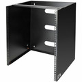 StarTech.com 12U Wall-Mount Bracket for Shallow Rack-Mount Equipment - 12 in. Deep - For Patch Panel, LAN Switch - 12U Rack Height x 17.70" Rack Width x 13.50" Rack Depth - Wall Mountable - Black - Steel - 125.30 lb Maximum Weight Capacity - TAA C...