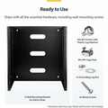 StarTech.com 12U Wall-Mount Bracket for Shallow Rack-Mount Equipment - 12 in. Deep - For Patch Panel, LAN Switch - 12U Rack Height x 17.70" Rack Width x 13.50" Rack Depth - Wall Mountable - Black - Steel - 125.30 lb Maximum Weight Capacity - TAA C...