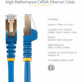 StarTech.com Cat6a Ethernet Patch Cable - Shielded (STP) - 6 ft., Blue - 6 ft Category 6a Network Cable for Docking Station, Network Device, Notebook, Desktop Computer, Hub, Switch, Router, Print Server, Patch Panel, PoE-enabled Device, VoIP Devic...
