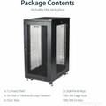 StarTech.com Server Rack Cabinet - 31 in. Deep Enclosure - 24U - For Server, LAN Switch, Patch Panel, A/V Equipment, Networking - 24U Rack Height x 19" Rack Width x 30.70" Rack Depth - Floor Standing Enclosed Cabinet - 4 Post - Black - Steel, Mesh...