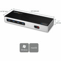 StarTech.com Dual-4K Docking Station with 6 x USB 3.0 Ports - for Notebook - 40 W - USB Type C - 2 Displays Supported - 4K - 3840 x 2160, 4096 x 2160 - 6 x USB 3.0 - USB Type-C - Network (RJ-45) - HDMI - DisplayPort - Black, Silver - Audio Line Ou...