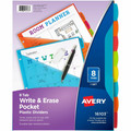 Avery Write & Erase Durable Plastic Dividers with Pocket - 8 x Divider(s) - 8 Write-on Tab(s) - 8 Tab(s)/Set - 9.3" Divider Width x 11.25" Divider Length - 3 Hole Punched - Multicolor Plastic Divider - Multicolor Plastic Tab(s) - Durable, Hole-pun...