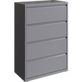 Lorell Fortress Series Lateral File - 36" Width x 18.6" Depth x 52.5" Height - 4 x Drawer(s) for File - Letter, Legal, A4 - Lateral - Hanging Rail, Magnetic Label Holder, Locking Drawer, Locking Bar, Ball Bearing Slide, Reinforced Base, Adjustable...