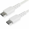 StarTech.com 1 m (3.3 ft) USB C Cable - White - 3.28 ft USB-C Data Transfer Cable for Mobile Device, MacBook, Smartphone, iPad Pro - First End: 1 x 24-pin USB 2.0 Type C - Male - Second End: 1 x 24-pin USB 2.0 Type C - Male - 480 Mbit/s - Shieldin...