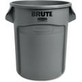 Rubbermaid Commercial Brute 20-Gallon Vented Containers - 20 gal Capacity - Round - Fade Resistant, Crush Resistant, UV Coated, Damage Resistant, Warp Resistant, Crack Resistant, Handle, Reinforced - 22.9" Height x 19.4" Diameter - Plastic - Gray ...