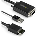 StarTech.com 6 ft. (1.8 m) VGA to HDMI Adapter - USB-Powered - 1080p - 6 ft HDMI/USB/VGA Video Cable for Monitor, Video Device, Projector, Desktop Computer, Notebook, TV, Home Theater System, HDTV - First End: 1 x 19-pin HDMI 1.4 Digital Audio/Vid...
