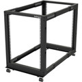 StarTech.com 15U Open Frame Rack - 4 Post - Adjustable Depth - For Server, KVM Switch, LAN Switch, Patch Panel, A/V Equipment - 15U Rack Height x 19" Rack Width x 40.80" Rack Depth - Floor Standing Open Frame - Black - Steel, Cold Rolled Steel - 6...