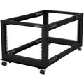 StarTech.com 8U Open Frame Rack - 4 Post - Adjustable Depth - For Server, KVM Switch, LAN Switch, Patch Panel, A/V Equipment - 8U Rack Height x 19" Rack Width x 40.80" Rack Depth - Floor Standing Open Frame - Black - Steel, Cold Rolled Steel - 661...