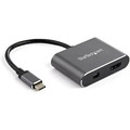 StarTech.com Mini DisplayPort/HDMI/USB-C Audio/Video Adapter - 1 x 24-pin Type C USB Male - 1 x HDMI HDMI 2.0 Digital Audio/Video Female, 1 x Mini DisplayPort Mini DisplayPort 1.2 Digital Audio/Video Female - 3840 x 2160 Supported - Space Gray - 1...
