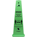 Impact TriVu Social Distancing 3 Sided Safety Cone - Print/Message "Caution Maintain Social Distancing, At Least 6 Ft Distance from Others, Masks Must Be Worn in this Facility" - 14.8" Width x 40" Height - Cone Shape - Three-sided, UV Protected - ...