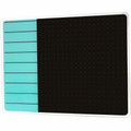 Floortex Viztex&reg; Glacier Teal & Black Plan & Grid Glass Dry-Erase Board - 17" x 23" - 17" (1.4 ft) Width x 23" (1.9 ft) Height - Tempered Glass Surface - Rectangle - Magnetic - Durable, Smudge Resistant, Magnetic, Frameless, Multi-Grid, Rounde...