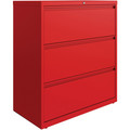 Lorell Fortress Series Lateral File - 36" Width x 18.6" Depth x 40.3" Height - 3 x Drawer(s) for File - Letter, Legal, A4 - Lateral - Hanging Rail, Magnetic Label Holder, Durable, Nonporous Surface, Interlocking, Locking Bar, Ball Bearing Slide, R...