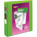 Avery&reg; Durable View 3 Ring Binder, 1.5" Slant Rings, 1 Chartreuse Binder (17835) - 1 1/2" Binder Capacity - Letter - 8 1/2" x 11" Sheet Size - 375 Sheet Capacity - 375 Ring(s) - Fastener(s): Slant Ring - Pocket(s): 2 - Polypropylene - Adhesive...