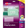 Avery&reg; Easy Peel Inkjet Printer Mailing Labels - 2" Width x 4" Length - Permanent Adhesive - Rectangle - Inkjet - Matte Clear - Matte - Film - Permanent Adhesive, Jam Resistant, Easy Peel, Pop Up Edge, Chlorine-free, PVC-free - 10 / Sheet - 10...