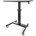StarTech.com Mobile Standing Desk - Portable Sit-Stand Ergonomic Height Adjustable Cart on Wheels - Rolling Computer/Laptop Workstation - Sit-stand cart is easily movable; Stable base w/ lockable front wheels - Mobile standing desk with large 24x3...