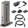 StarTech.com Hybrid Universal USB 3.0 Docking Station - for Notebook - 40 W - USB 3.1 (Gen 1) Type B - USB Type-C - Network (RJ-45) - HDMI - DisplayPort - Black, Silver - Audio Line Out - Wired - Windows Vista, Windows 7, Windows 8, Windows 8.1, W...