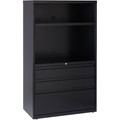 Lorell File/File Lateral File Combo Unit - 36" Width x 18.6" Depth x 60" Height - 2 x Shelf(ves) - 3 x Drawer(s) for Box, File - Legal, Letter, A4 - Lateral - Cable Management, Leveling Glide, Adjustable Glide, Locking Drawer, Durable, Ball-bearin...