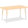 Jonti-Craft Berries Elementary Maple Top/Edge Rectangle Table - Laminated Rectangle, Maple Top - Four Leg Base - 4 Legs - Height Adjustable - 15" to 24" Adjustment - 36" Table Top Length x 24" Table Top Width x 1.13" Table Top Thickness - 24" Heig...