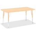 Jonti-Craft Berries Elementary Maple Laminate Rectangle Table - Laminated Rectangle, Maple Top - Four Leg Base - 4 Legs - Height Adjustable - 15" to 24" Adjustment - 48" Table Top Length x 24" Table Top Width x 1.13" Table Top Thickness - 24" Heig...
