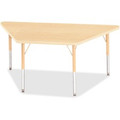 Jonti-Craft Berries Maple Top Elementary Height Trapezoid Table - Laminated Trapezoid, Maple Top - Four Leg Base - 4 Legs - Height Adjustable - 15" to 24" Adjustment - 60" Table Top Length x 30" Table Top Width x 1.13" Table Top Thickness - 24" He...