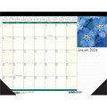 House of Doolittle EarthScapes Flowers 18-1/2" Desk Pad - Julian Dates - Monthly - 12 Month - January 2026 to December 2026 - 1 Month Single Page Layout - 18 1/2" x 13" Sheet Size - 1.50" x 1.87" Block - Headband - Desk Pad - Leatherette, Chipboar...