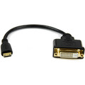 StarTech.com Mini HDMI to DVI-D Adapter M/F - 8in - 8" DVI-D/HDMI Video Cable Adapter for Tablet, Monitor, TV, Projector, Video Device, Notebook, Camera - First End: 1 x 19-pin Mini HDMI Digital Audio/Video - Male - Second End: 1 x 25-pin DVI-D Di...