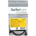 StarTech.com Slim Micro USB 3.0 Cable - Right-angle Micro-USB - 1m (3ft) - 3.28 ft USB Data Transfer Cable for Tablet, Hard Drive, Card Reader, Desktop Computer, Notebook - First End: 1 x 9-pin USB 3.0 Type A - Male - Second End: 1 x 10-pin Micro ...