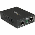 StarTech.com Gigabit Ethernet Fiber Media Converter with Open SFP Slot - 1 x Network (RJ-45) - Multi-mode, Single-mode - Gigabit Ethernet - 10Base-T, 1000Base-SX, 1000Base-LX, 100Base-TX, 1000Base-T - 1 x Expansion Slots - SFP - 1 x SFP Slots - AC...