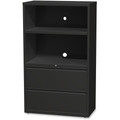 Hirsh FF Lateral File Combo Unit - 2-Drawer - 36" Width x 18.6" Depth x 60" Height - 2 x Drawer(s) for File - Letter, Legal, A4 - Lateral - Lockable, Ball-bearing Suspension, Cable Management, Removable Lock, Hanging Rail, Leveling Glide - Black -...