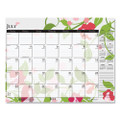 Recycled Desk Pad Calendar, Wild Flowers Artwork, 18.5 X 13, White Sheets, Black Binding/corners,12-month (jan-dec): 2022