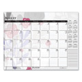 Recycled Desk Pad Calendar, Wild Flowers Artwork, 18.5 X 13, White Sheets, Black Binding/corners,12-month (jan-dec): 2022