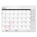 Recycled Desk Pad Calendar, Wild Flowers Artwork, 18.5 X 13, White Sheets, Black Binding/corners,12-month (jan-dec): 2022
