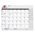 Recycled Desk Pad Calendar, Wild Flowers Artwork, 18.5 X 13, White Sheets, Black Binding/corners,12-month (jan-dec): 2022
