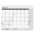 Recycled Desk Pad Calendar, Wild Flowers Artwork, 18.5 X 13, White Sheets, Black Binding/corners,12-month (jan-dec): 2022