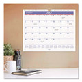 Academic Monthly Wall Calendar, 15 x 12, White/Purple/Red Sheets, 12-Month (July to June): 2025 to 2026