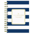 Day Designer Navy Stripe Daily/monthly Planner, Navy Stripe Artwork, 8 X 5, Navy/white Cover, 12-month (jan To Dec): 2022