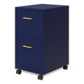 Two-Drawer Mobile Vertical File, 2 Letter-Size File Drawers, 14.25 x 18 x 26.7, Navy