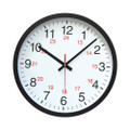 24-hour Round Wall Clock, 12.63" Overall Diameter, Black Case, 1 Aa (sold Separately)