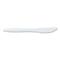 Mediumweight Polypropylene Cutlery, Knife, Plastic, White, 1,000/Carton