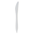 Mediumweight Polypropylene Cutlery, Knife, Plastic, White, 1,000/Carton
